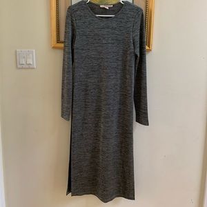 Grey dress with lined dress underneath